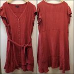 1. State {24W}  Mineral Red Faux Wrap Crepe Gauze Dress Photo 2