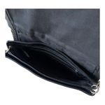 BCBG Maxazria Black Leather Flap Over Chain Strap Turn Lock Shoulder Bag Photo 3