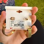 Nine West  Gold Mesh Hoop Earrings Photo 1