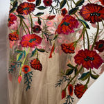 NWT Aratta Cream Colorful Embroidered Detail Crafted Field Skirt Medium Boho Red Photo 3