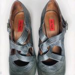Miz Mooz Soho Mary Jane Pump Womens 8 Gray Green Leather Derby Strappy Heel Photo 5