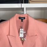 EXPRESS Flannel Knit Oversized Double Breasted Blazer with Gold Novelty Buttons Photo 11