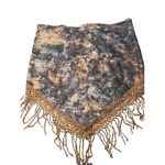 New Bandana Blouse Shirt Cover Up Fringed Tassel Embellishment Triangle Lace Top Tan Size undefined Photo 1