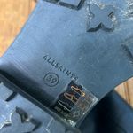 ALLSAINTS Women’s  black leather lug sole silver buckle biker boot size 38 Photo 4
