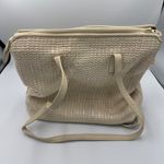 Americana by Sharif Woven Tote Bag Purse Handbag Beige Gold Accents Tan Photo 0