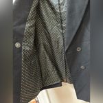 Mundi Mondi Vintage Blazer Black Jacket Cashmere Wool Yellow Trim Double Breast Large Photo 3