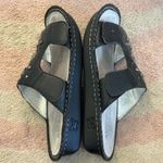 Alegria Vanna Black Leather Studded Slide Wedge Sandals Boho Earth Witch Fairy Photo 4