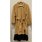 Sea NY Maeve Eyelet Long Sleeve Trench Coat Size XL Tan Photo 14