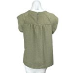 Ann Taylor LOFT Green Polka Dots Short Sleeve Ruffle Babydoll Blouse Top Size S Photo 1