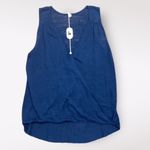margaret o'leary Margaret O’Leary Linen Blend Crossover Tank Womens Size Medium Navy Photo 4