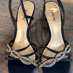 Jacqueline Ferrar Bejeweled Slingback Heels - Size 7M Photo 0