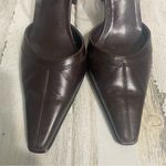 Franco Sarto  Leather Square Toe Adjustable Ankle Strap Heels Dark Brown size 9.5 Photo 4
