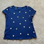 Blue Rain  Embroidered Sunflower Baby Tee‎ Navy Blue Size: Small Photo 4