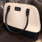 Kate Spade Black and Ivory Leather Dome Shaped Top Handle Satchel Hand Bag Photo 3