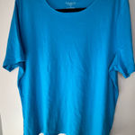 Talbots  Blue Short Sleeve Relaxed T-shirt 100% Cotton Women’s Size 2X Photo 0