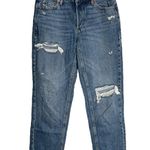 Garage Denim Ex-Boyfriend Jeans Blue Medium Wash Button Fly Distressed Destroyed Photo 1