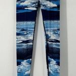 Wear It To Heart Athletic Yoga Workout Set Blue Waves Leggings Padded Bra Top XS Photo 1