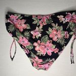True Craft Black Bikini Bottom with Pink Floral Accents 2X Photo 1