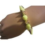 Spiked Stretch Bracelet Neon Yellow Gold Punk Y2K Accessory Photo 2