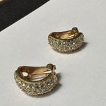 Roman Signed Rhinestone Gold Tone Clip On Earrings Photo 7