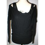 Tracy Reese New NWT $248 Plenty  Off Shoulder Sweater Top Black S Layered Fine Photo 1