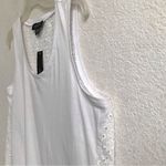 August Silk  white eyelet scoop neck tank top L Photo 2