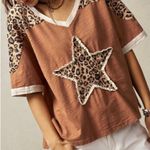 Boutique Oversized Raglan Star Patch Cotton Top w Lace  Photo 9