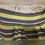 Davi & Dani  Zigzag Striped Mini Skirt - Yellow, Black, White Size Medium Photo 1