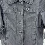 Sandro  Sportswear stretchy black washed denim 3/4 sleeve jacket shirt S casual Photo 2