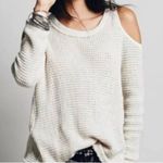 Free People  Sunrise Cold Shoulder Cream Waffle Knit Cozy Sweater Top Size XS‎ Photo 1