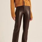 Abercrombie & Fitch NEW Vegan Leather 90s Straight Pant Photo 4