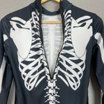 Skeleton Bodysuit Halloween Costume Small / Medium Women Long Sleeves Bones Black Photo 13