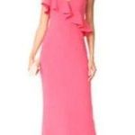 Black Halo  Eve Calia ruffle pink maxi dress gown Sz 12 Photo 1