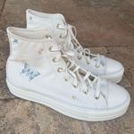 Converse White  Chuck Taylor All Star high top platform tiny tattoos sneakers Photo 2