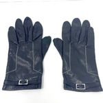 Nine West 00s Vintage Black Silver Leather Adjustable Gloves Photo 0