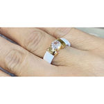 Boutique NEW Women's 1 Carat Diamond White & Gold Ceramic Ring‎ Size 8 Photo 5