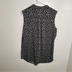 Sleeveless Popover Blouse Black White Polka Dots Size M Photo 5