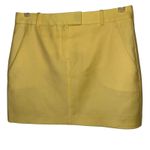 Theory  Butter Yellow Pocketed Wool Mini Skirt‎ EUC Size 6 Photo 1