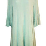 New Directions 3/4 Ruffle Sleeve Swing Dress Mint Green M Green Size M Photo 0