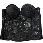 Love j NWT Black Sequin Corset Top Women's Medium Polyester Spandex Solid Photo 1