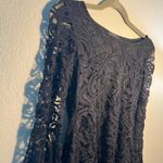Scobe Black Asymmetrical Embellished 3/4 Sleeve Lace Blouse SZ S Petite Lingerie Y2K Photo 2