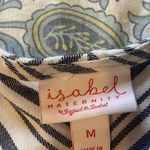 Isabel Maternity Gray and White Striped Short Sleeve Maternity Dress Size Medium Photo 2