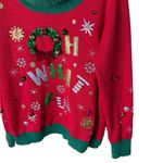 Holiday Time  Women’s XL Sweater Cowl Neck Christmas ‘oh what fun’ Bells Holiday Photo 3