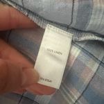 J JILL Love 100% Linen Plaid Sleeveless Maxi Dress Blue Coastalcore Sz S White Photo 5