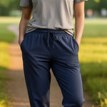 & Other Stories Santiny Womens Navy Blue Jogger Pants Elastic Waist Drawstring Cuffed Ankle 2X # Photo 0