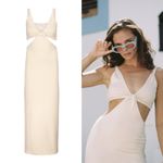 Love Lolita NEW XS Ottilie Maxi‎ Dress Cream Cut Out Romantic Dreamy Soft Pink Photo 2