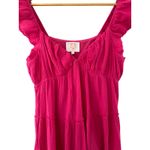 Victoria Dunn Folly Gauzy Pink Tiered Ruffled Sleeve Maxi Dress Size‎ Medium Photo 6