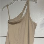 Aerie WOMENS ONE SHOULDER CREAM RIBBED DRESS MIDI MEDIUM Photo 2