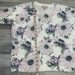 Philosophy  ivory pink floral sweater long sleeve cozy feminine size large M17 Photo 4