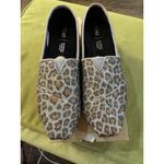 Toms Alpargata Size 8 Sparkle silver Cheetah Print Women's Slip On Flats Photo 1